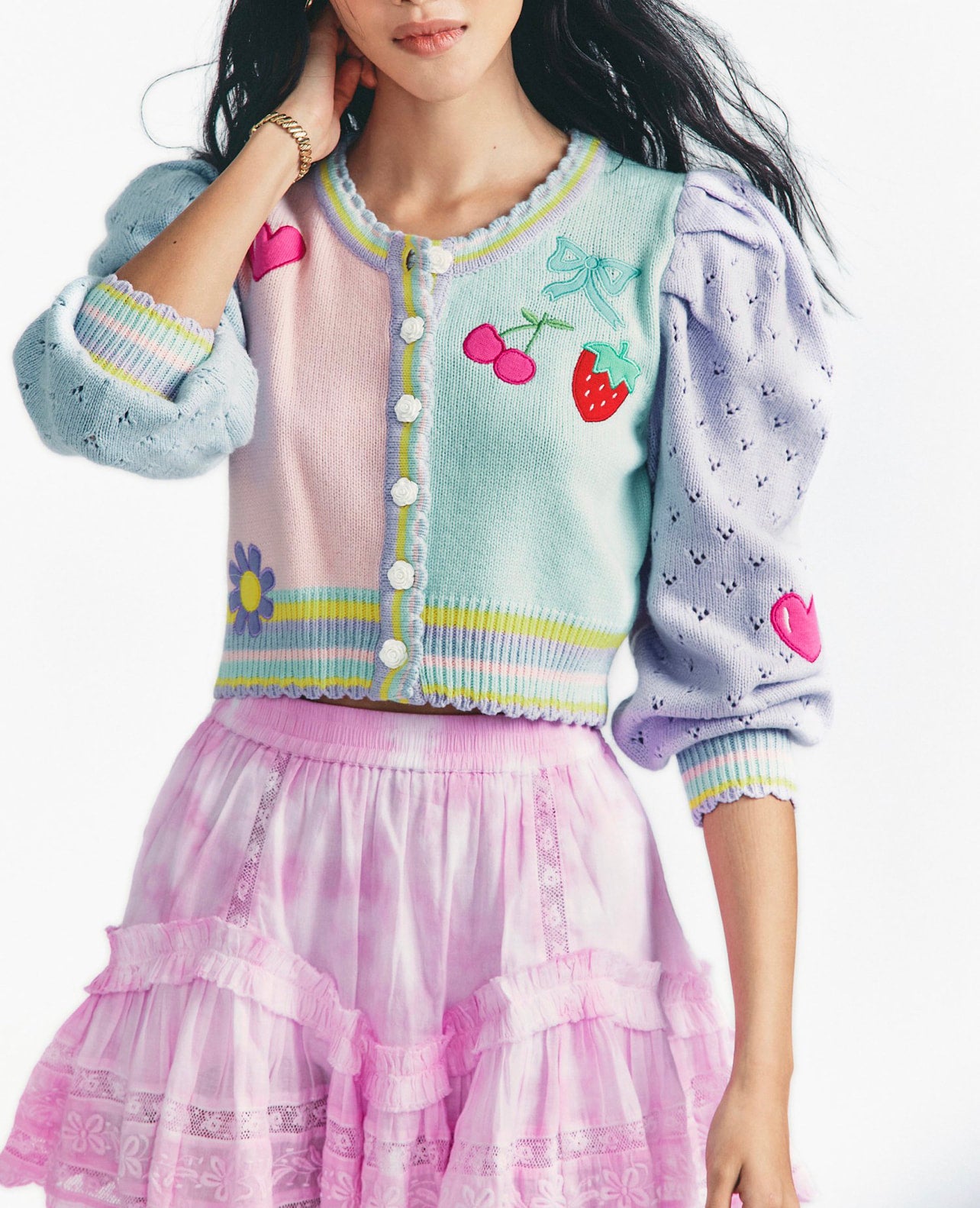 RVESPER CROPPED CARDIGAN MACAROON