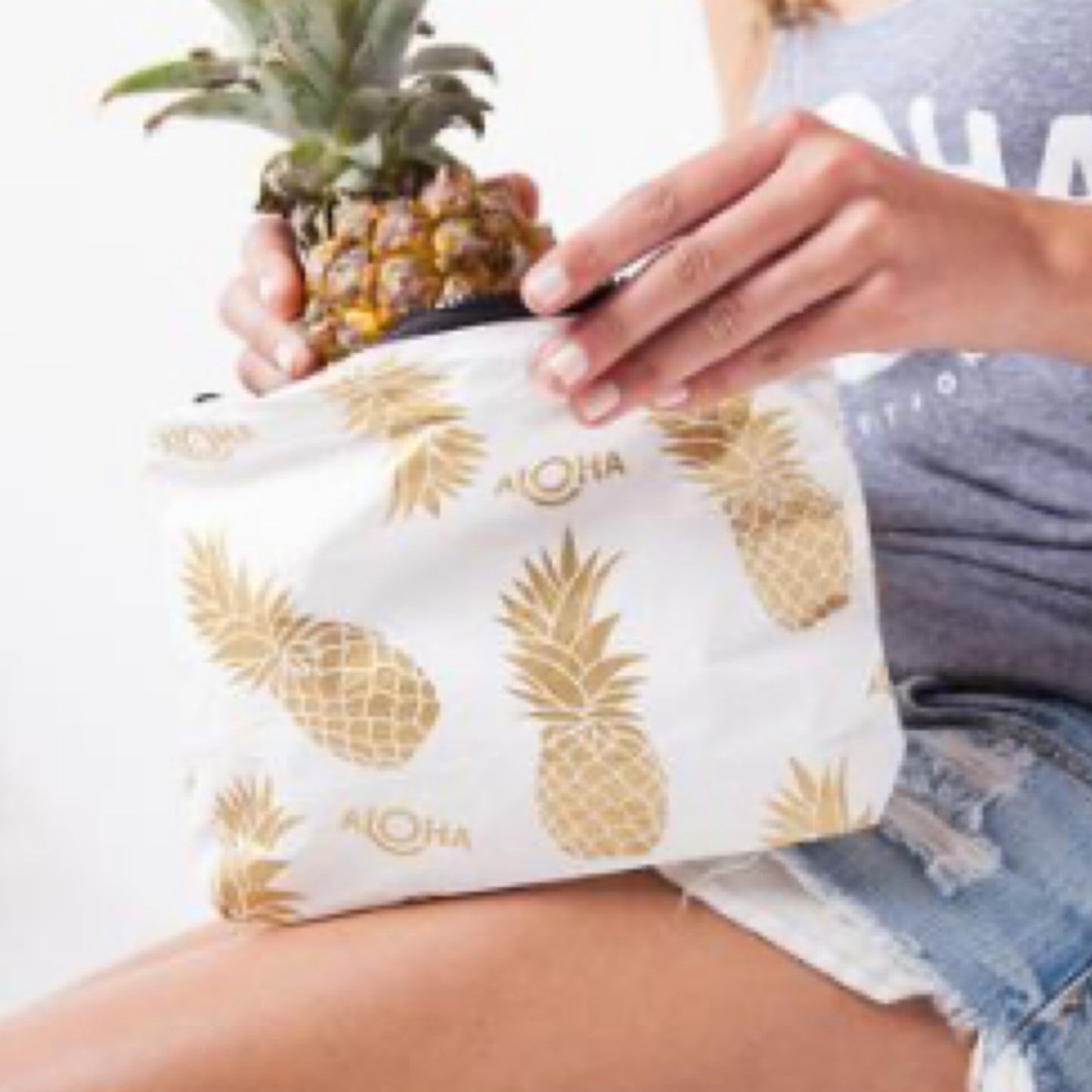 ALOHASMALL/SMA11006/UX/PINEAPPLE/WHITEGOLD