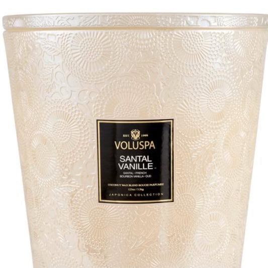 Santal Vanille Glass Candle W Lid