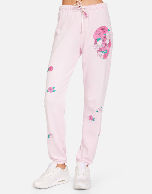 XENA PINK SKULL SWEATPANTS