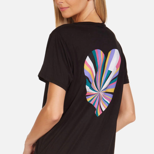 RAYS OF LOVE BLACK TEE LAUREN MOSHI