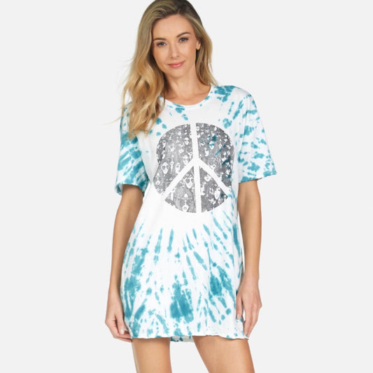 GENEVA DRESS BLUE TIE DYE