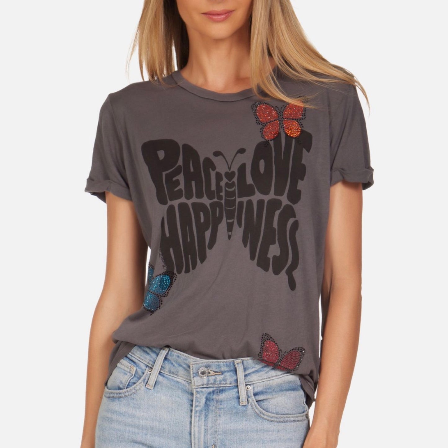 ONYX BUTTERFLY TEE GREY