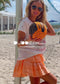 Ruffle Mini Skirt Orange