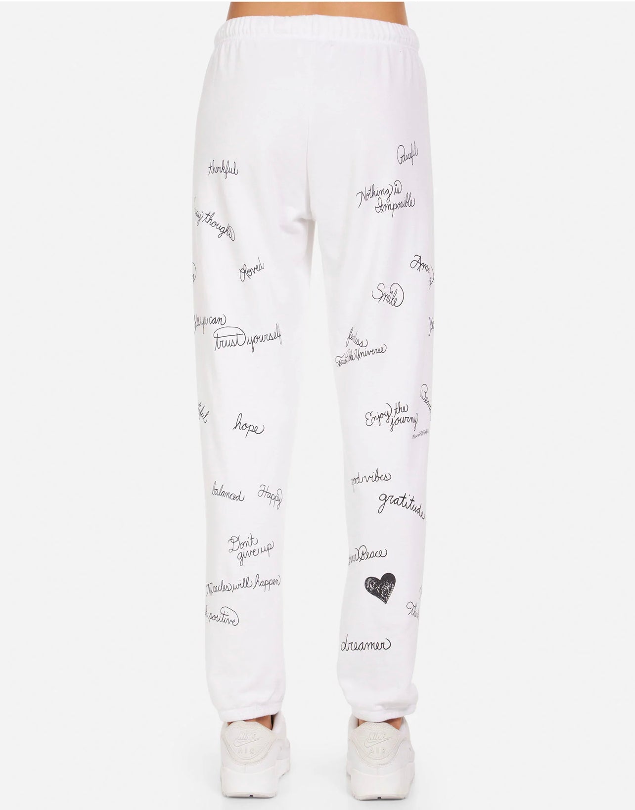 WHITE HAPPY THOUGHTS SWEATPANTS