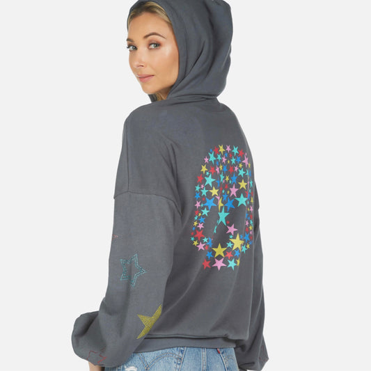 HOODIE STAR SKULL RAINBOW