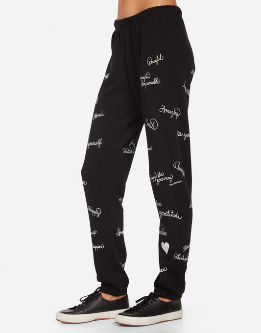 HAPPY THOUGHTS SWEATPANTS BLACK