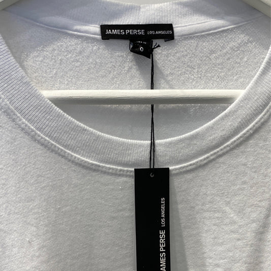 WXA3318 White relaxed cropped pullover james perse